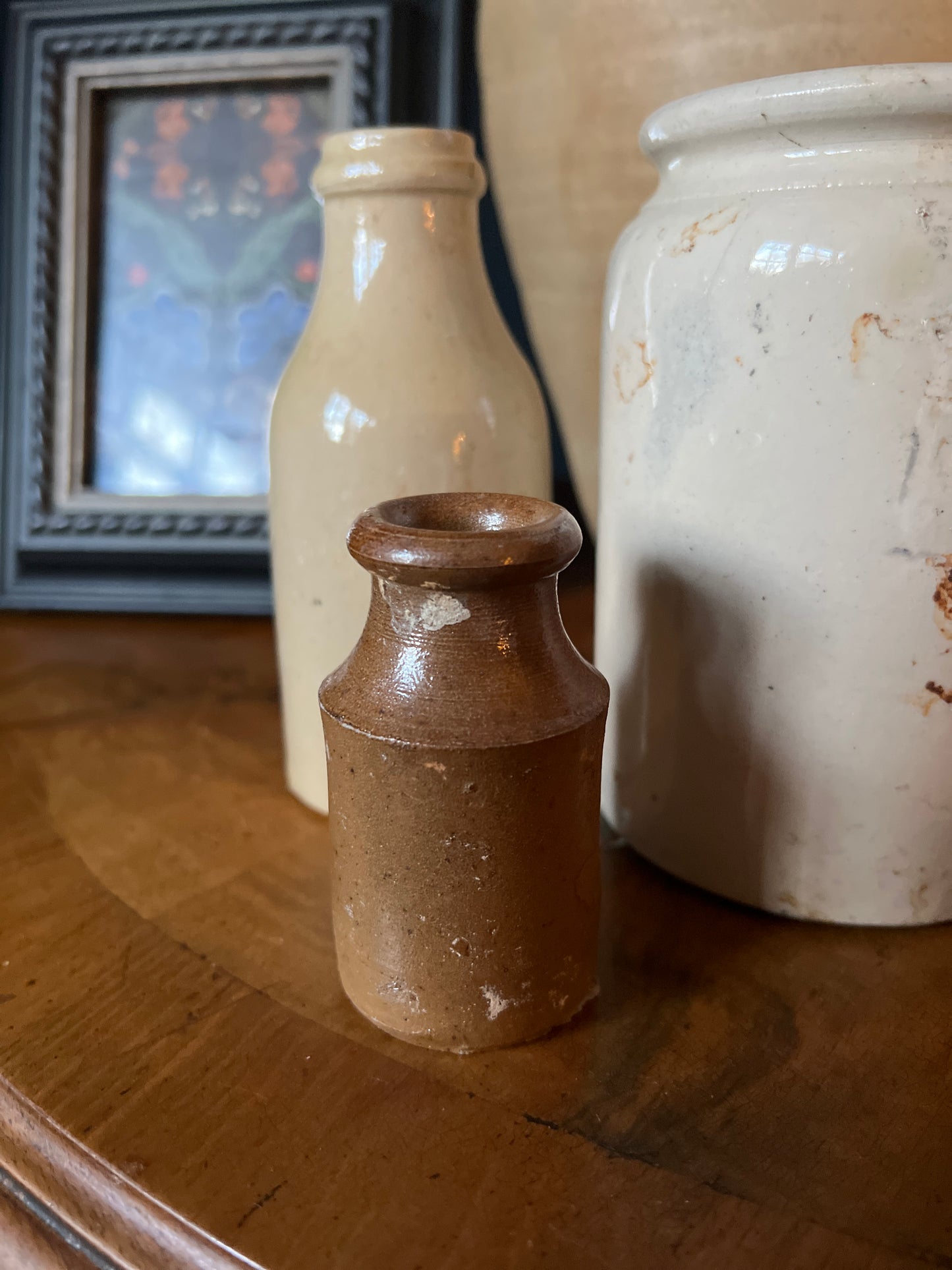 Salvaged salt glaze bottle - small