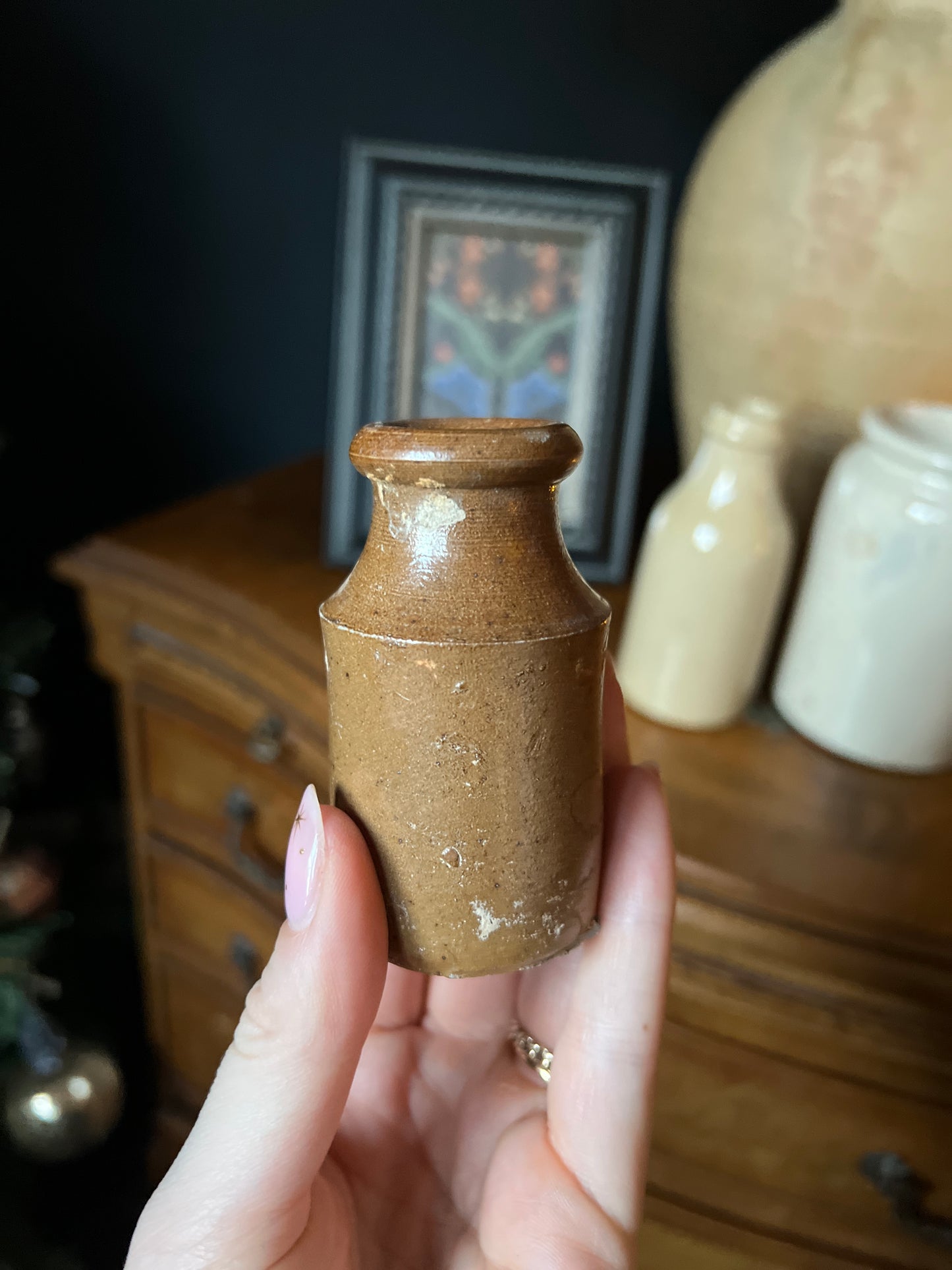 Salvaged salt glaze bottle - small