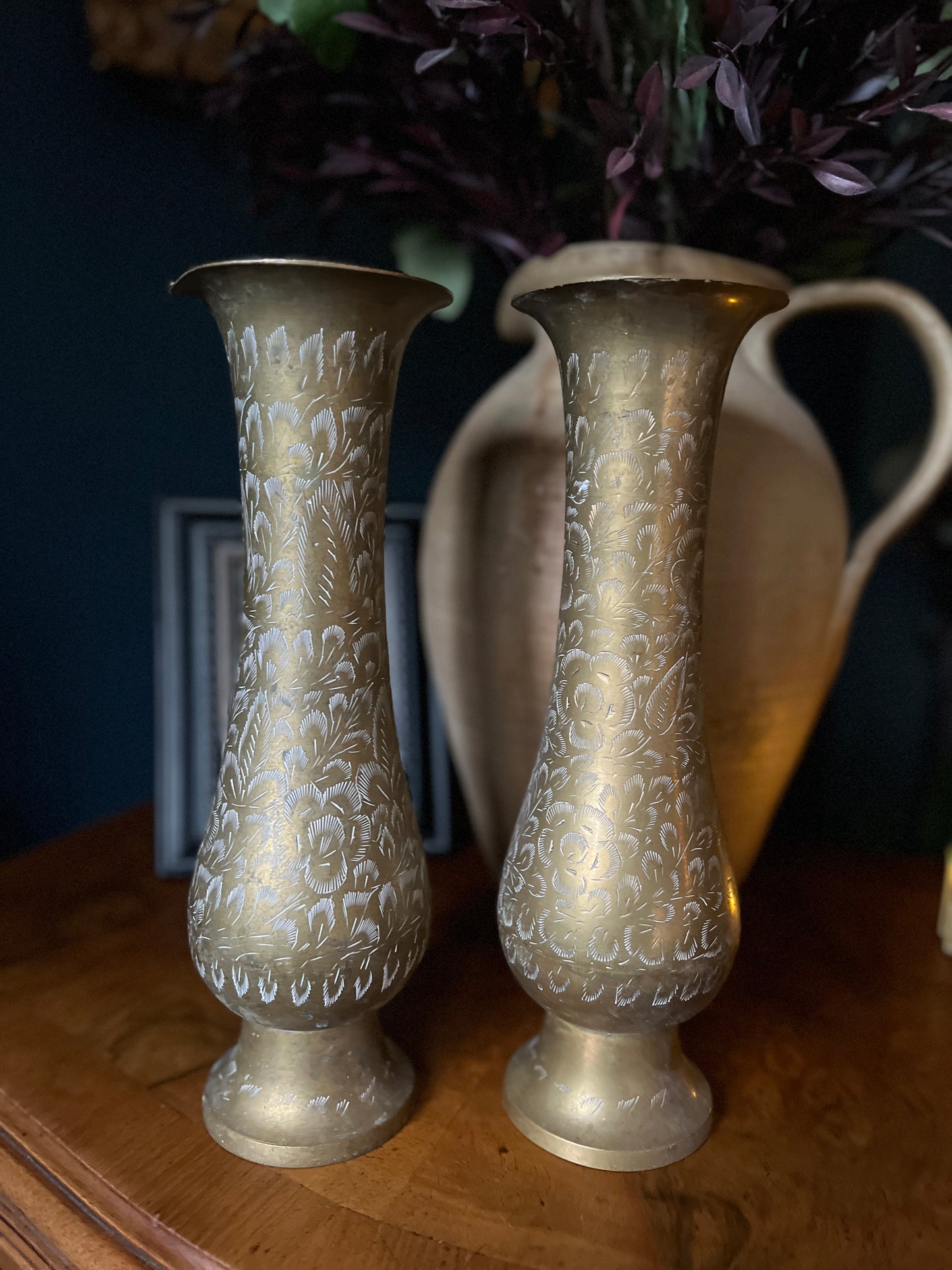 Large Indian brass vases