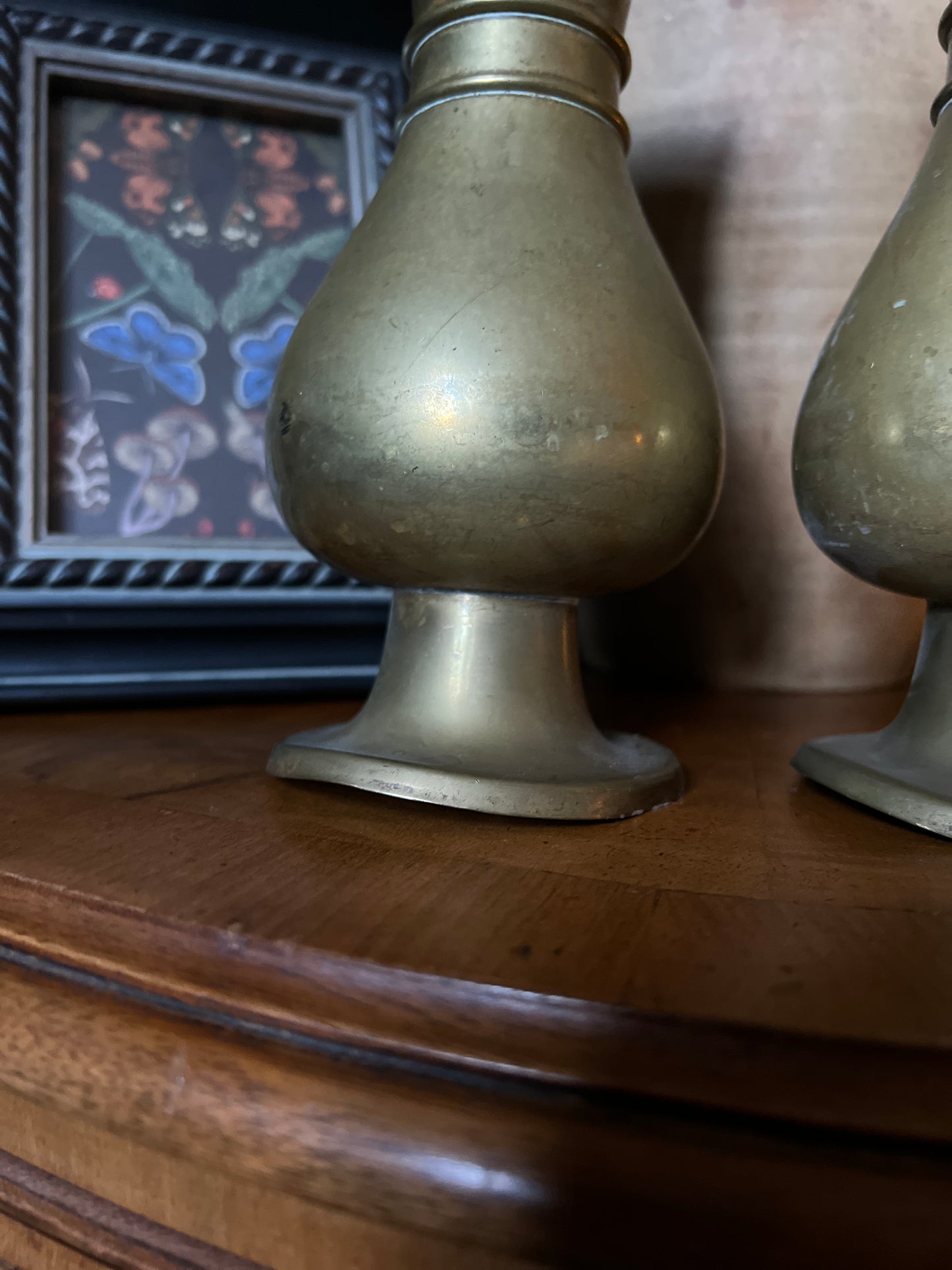 Pair of brass vases