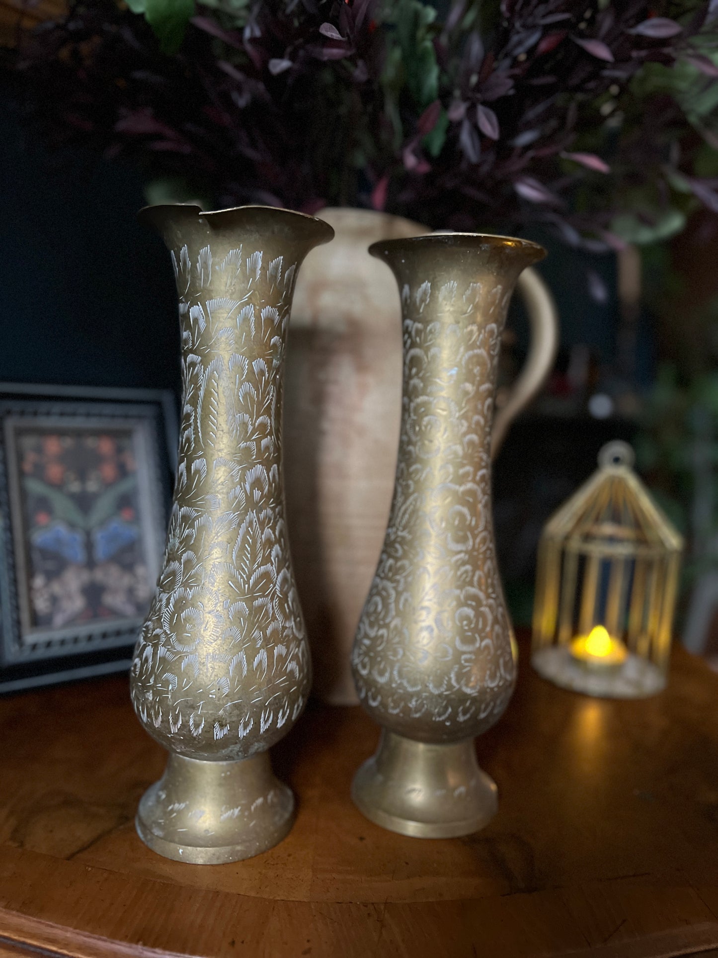 Large Indian brass vases