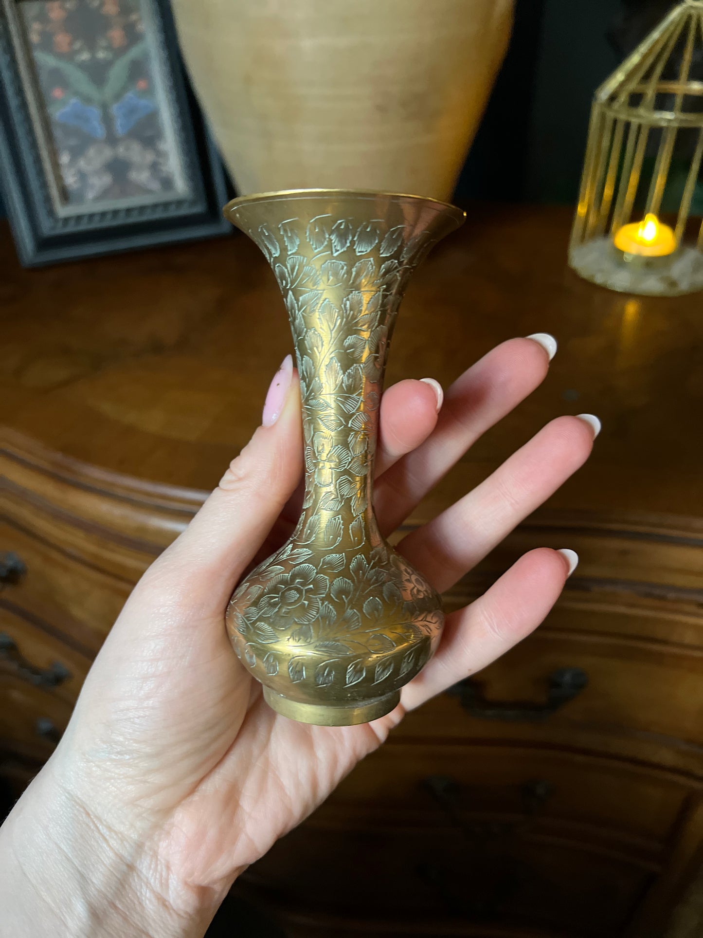 Small brass bud vase
