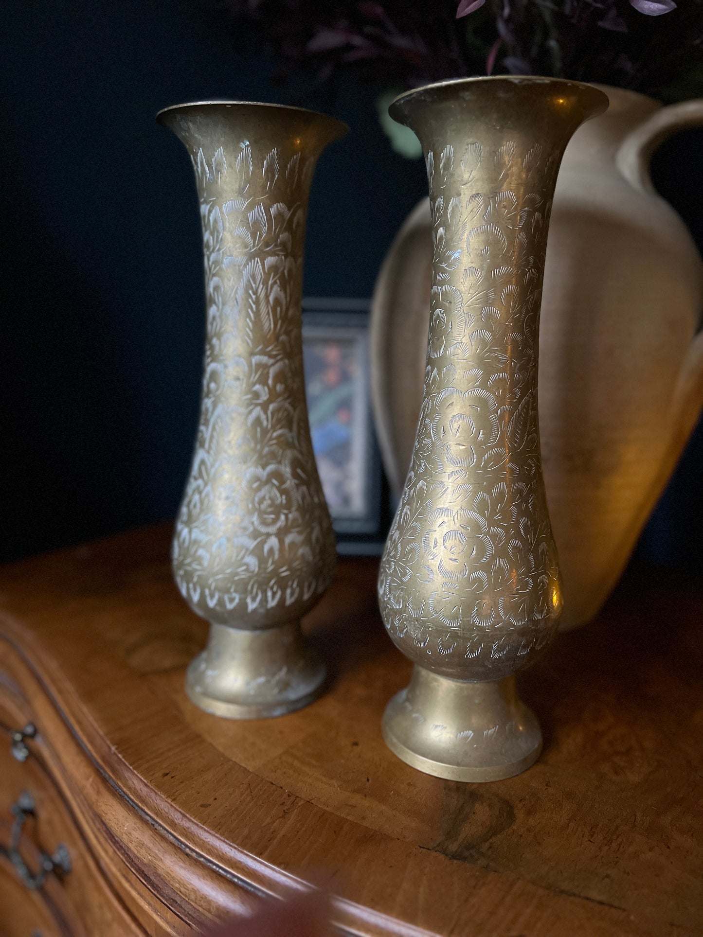 Large Indian brass vases