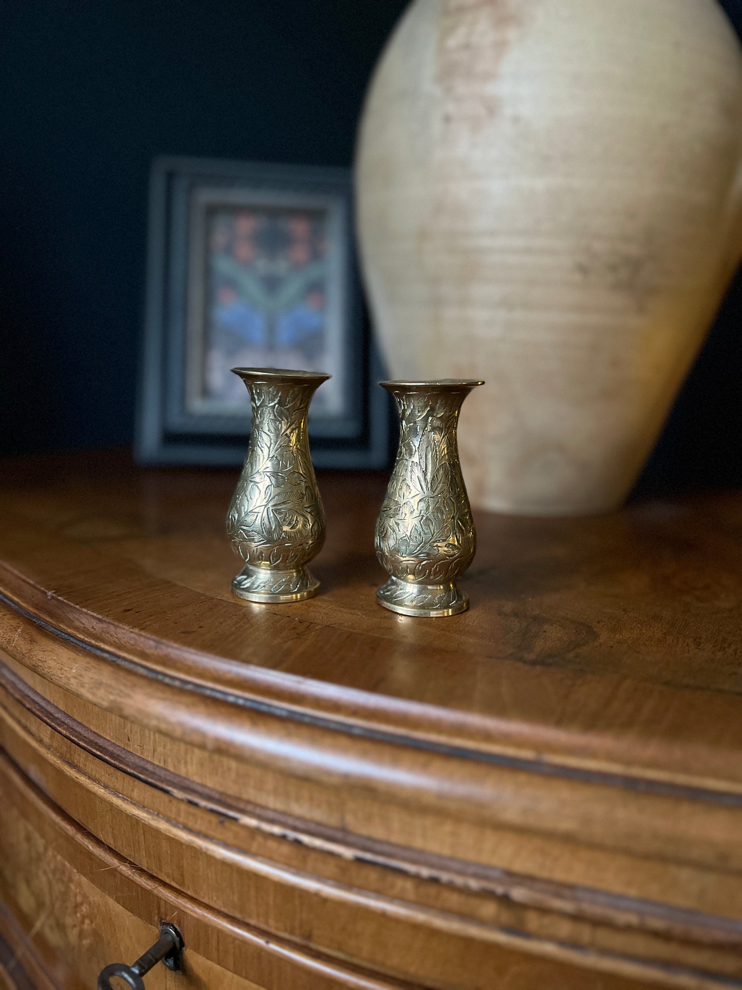 Brass bud vases