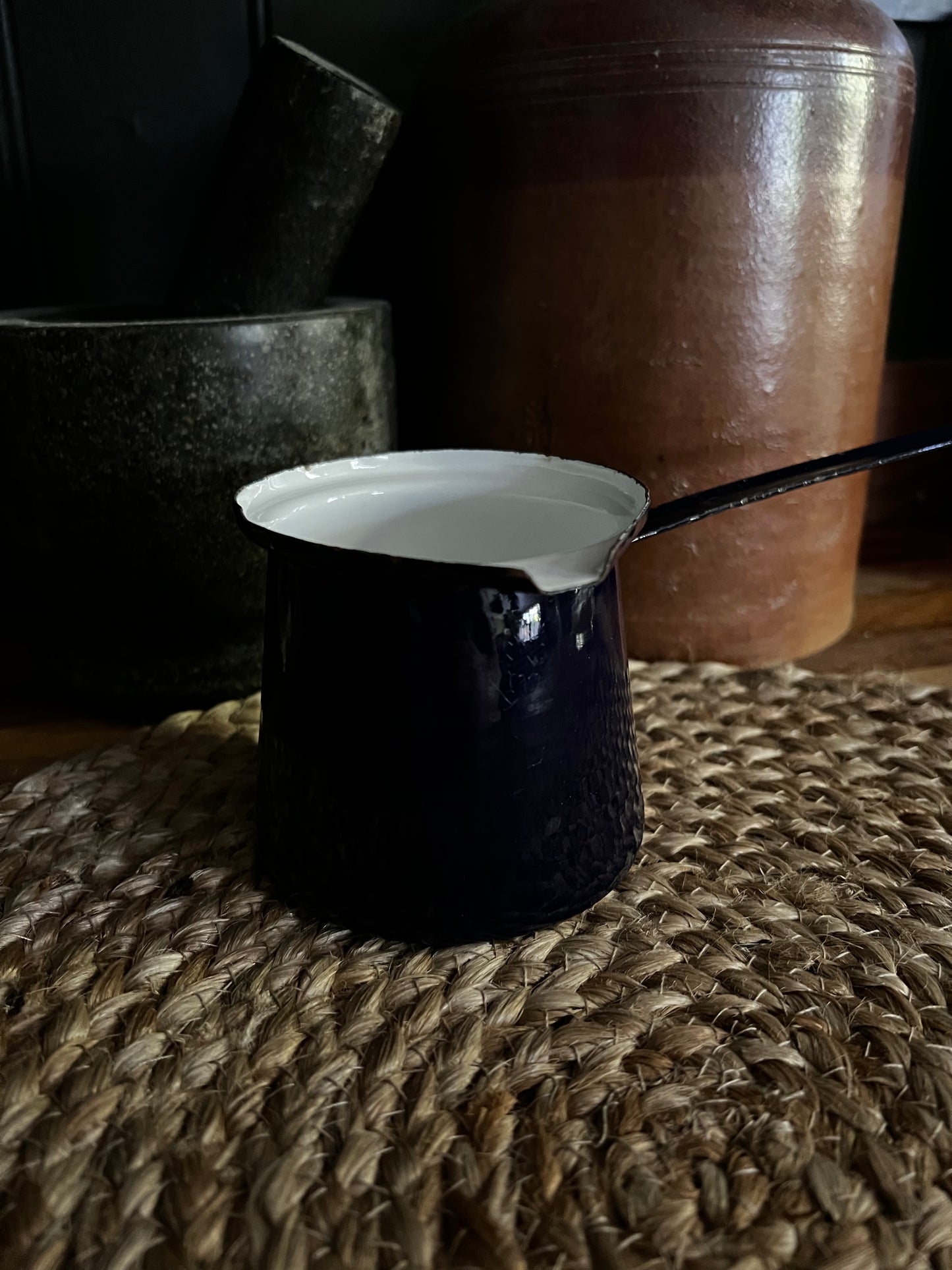 Enamel milk ladle