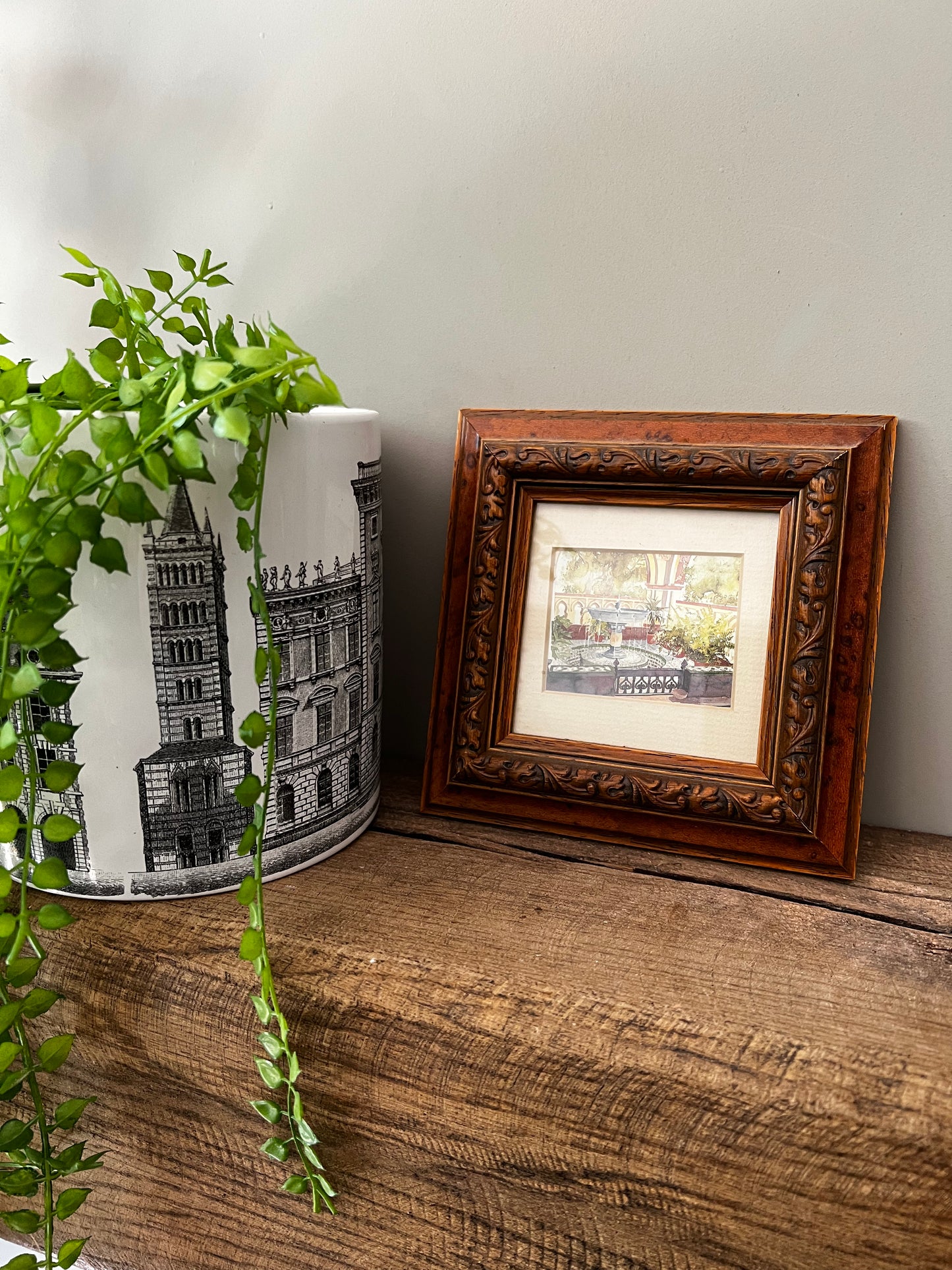 Framed miniature of a garden scene