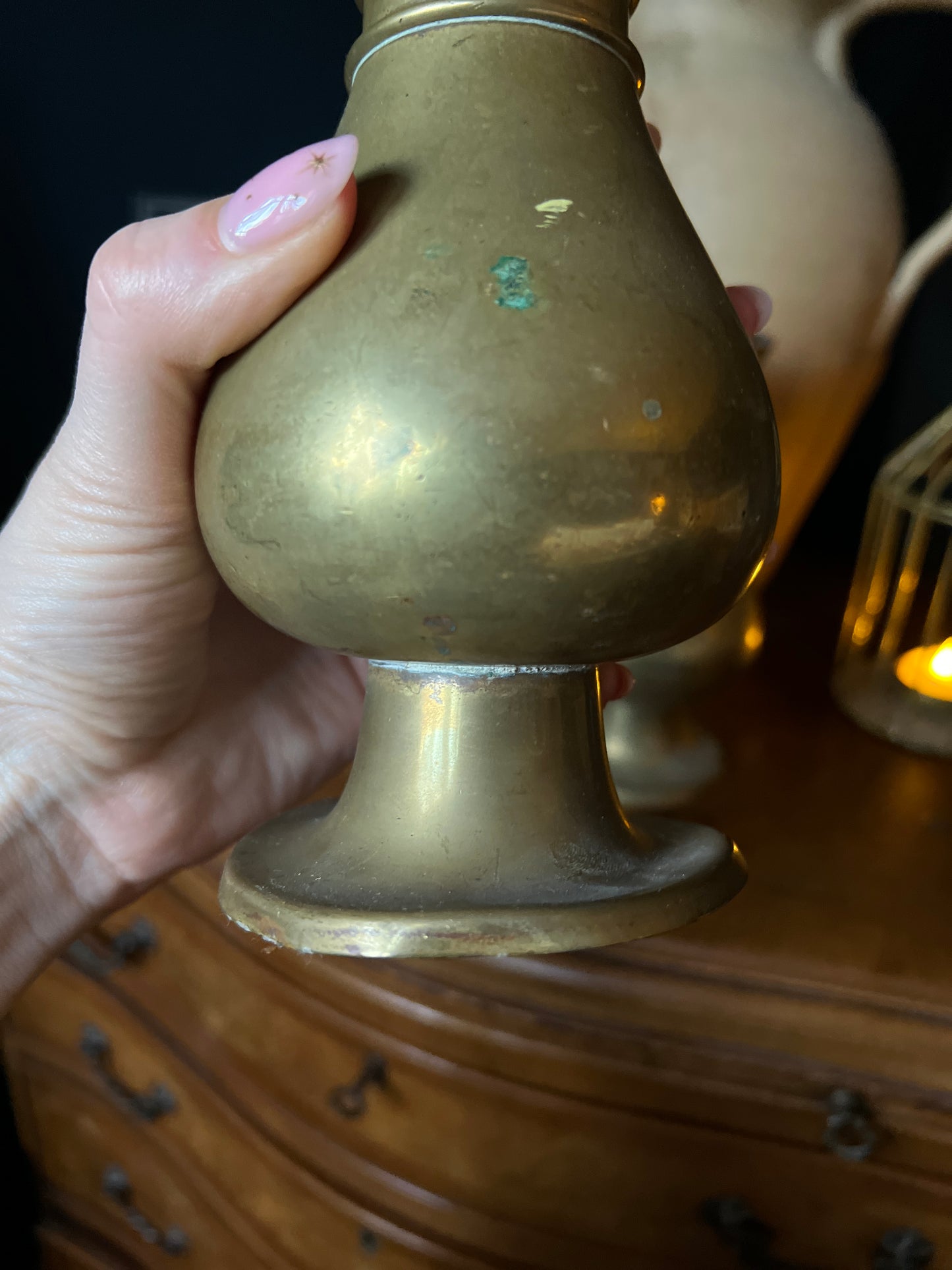 Pair of brass vases