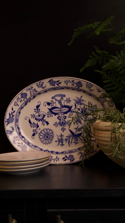 19th century blue and white serving dish