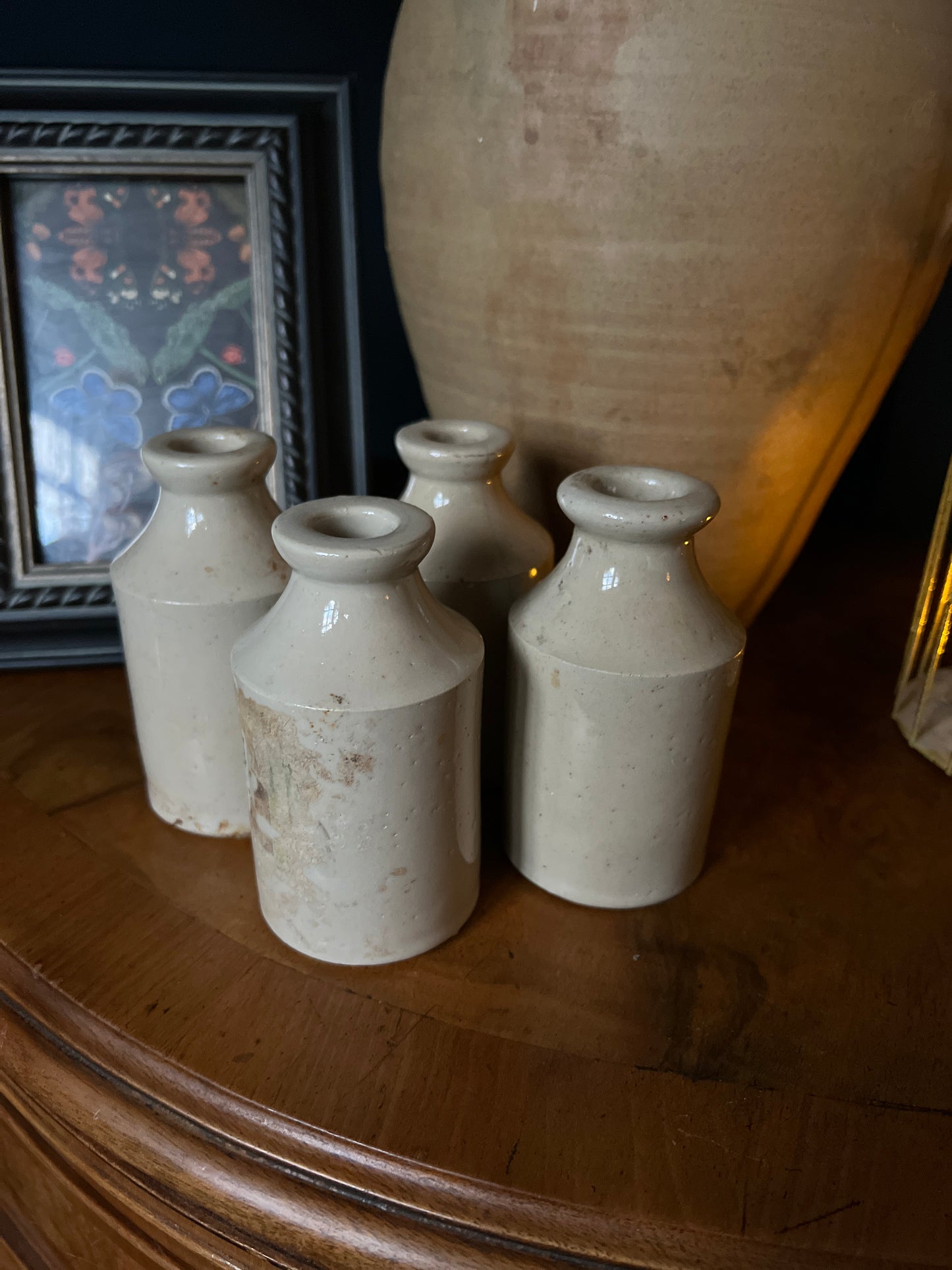 Salvaged stoneware bottle - cream