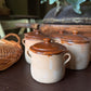 Antique French Stoneware Lidded Pot | Confit Pots | Rustic Kitchen Storage
