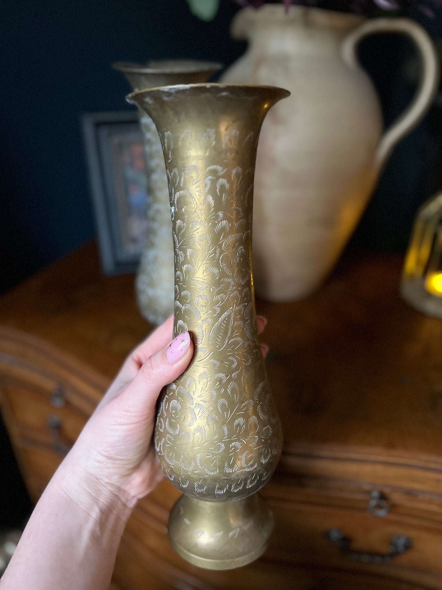 Large Indian brass vases