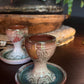 Vintage Studio Pottery Egg Cup | Hand-Thrown | Brown & Teal Glaze