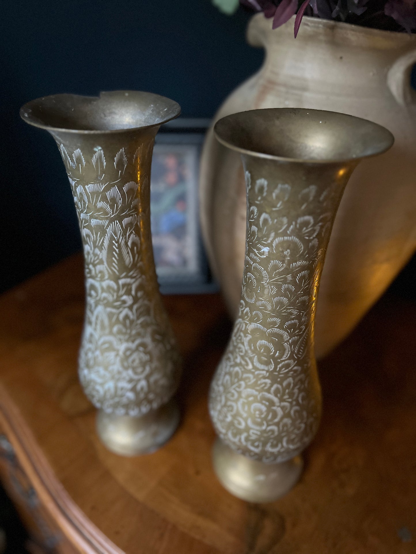 Large Indian brass vases