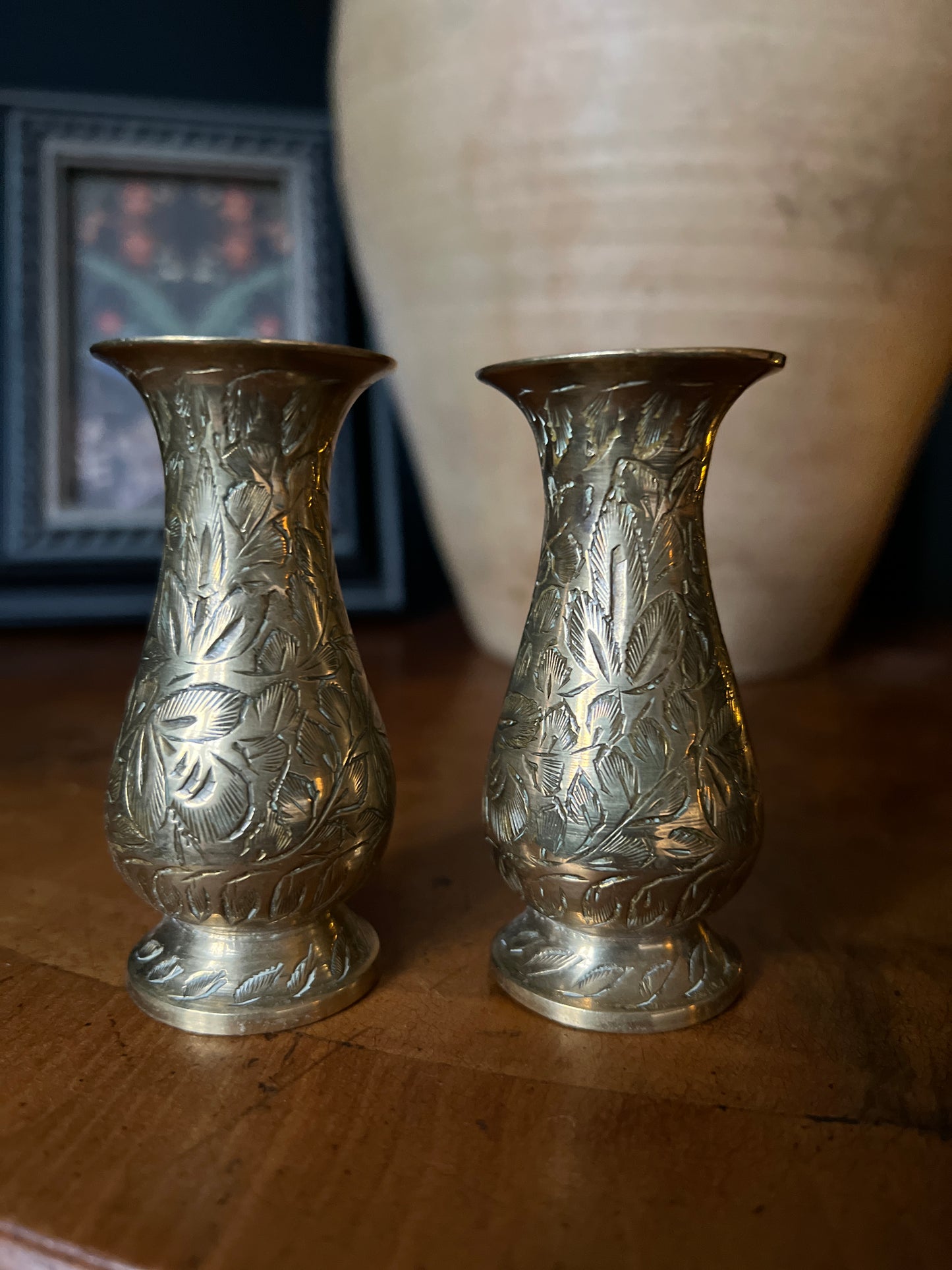 Brass bud vases