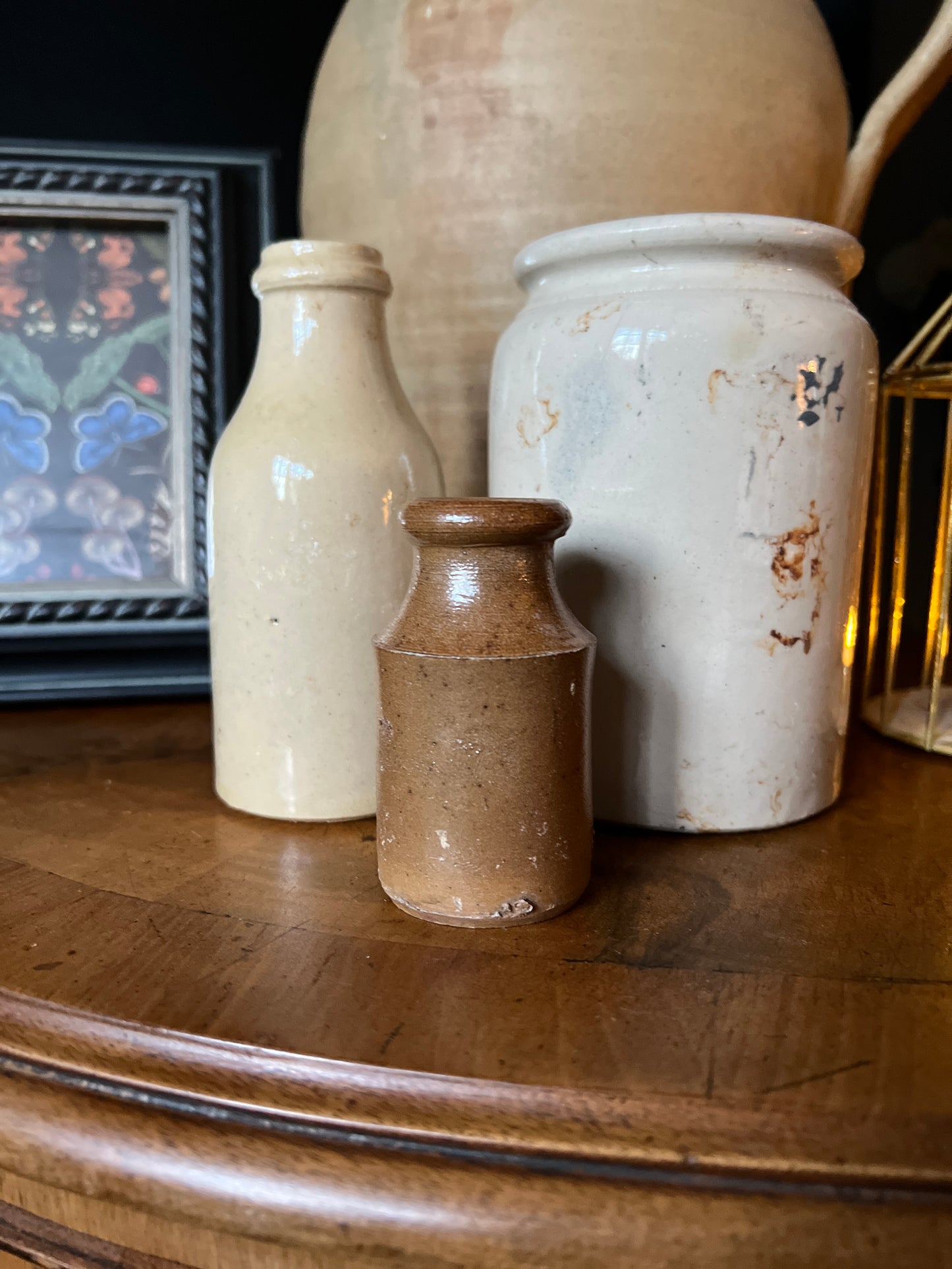 Salvaged salt glaze bottle - small