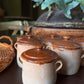 Antique French Stoneware Lidded Pot | Confit Pots | Rustic Kitchen Storage