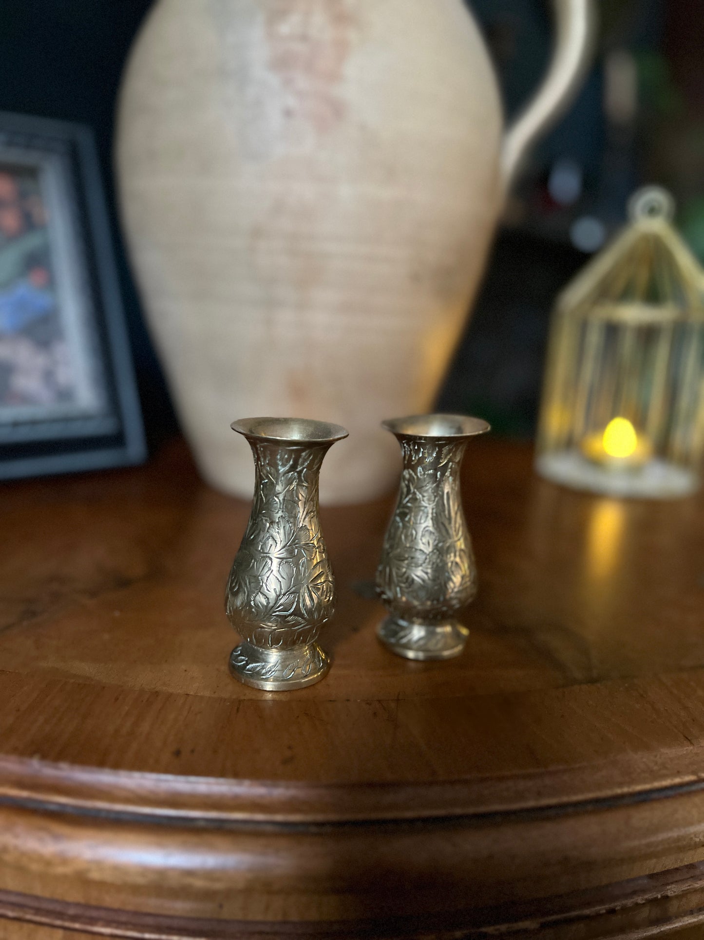 Brass bud vases