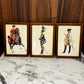 Trio of framed vintage prints - military uniforms