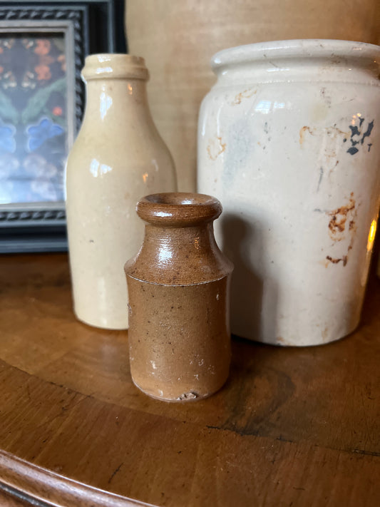 Salvaged salt glaze bottle - small