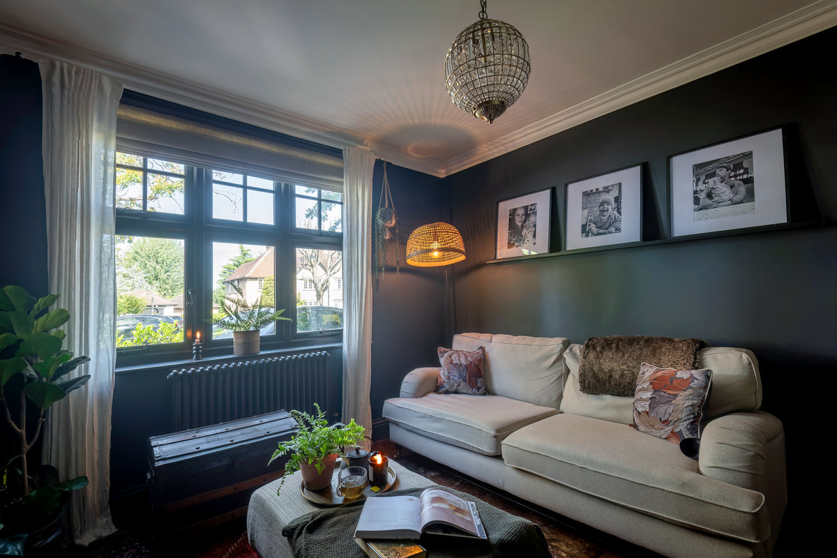 A living room with considered colour and texture by Delve Interiors