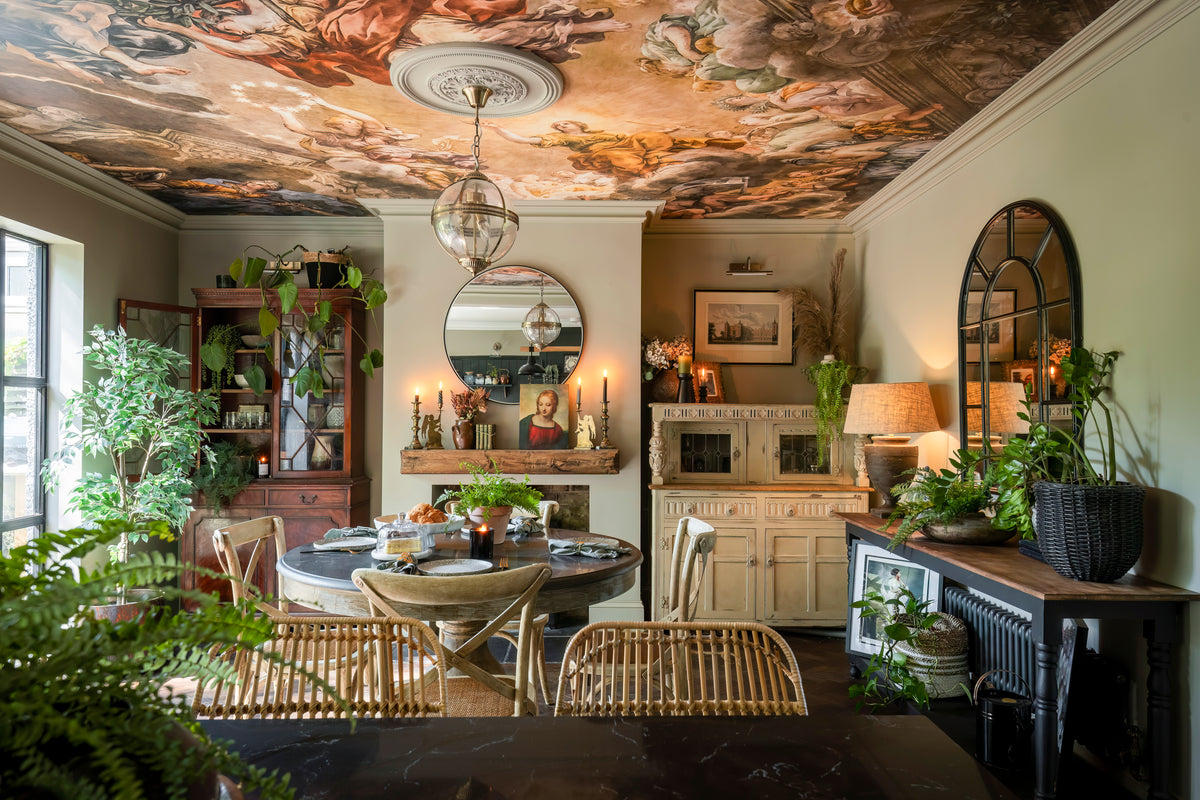 Curated details and decorative objects in a Delve Interiors dining room
