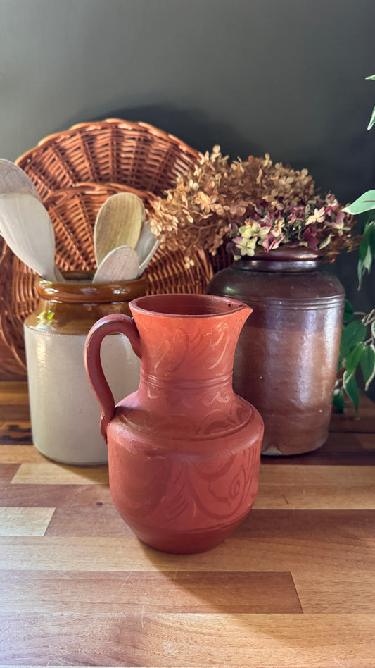 Vintage Terracotta Jug | Handmade Ceramic Pitcher | Rustic Home Décor