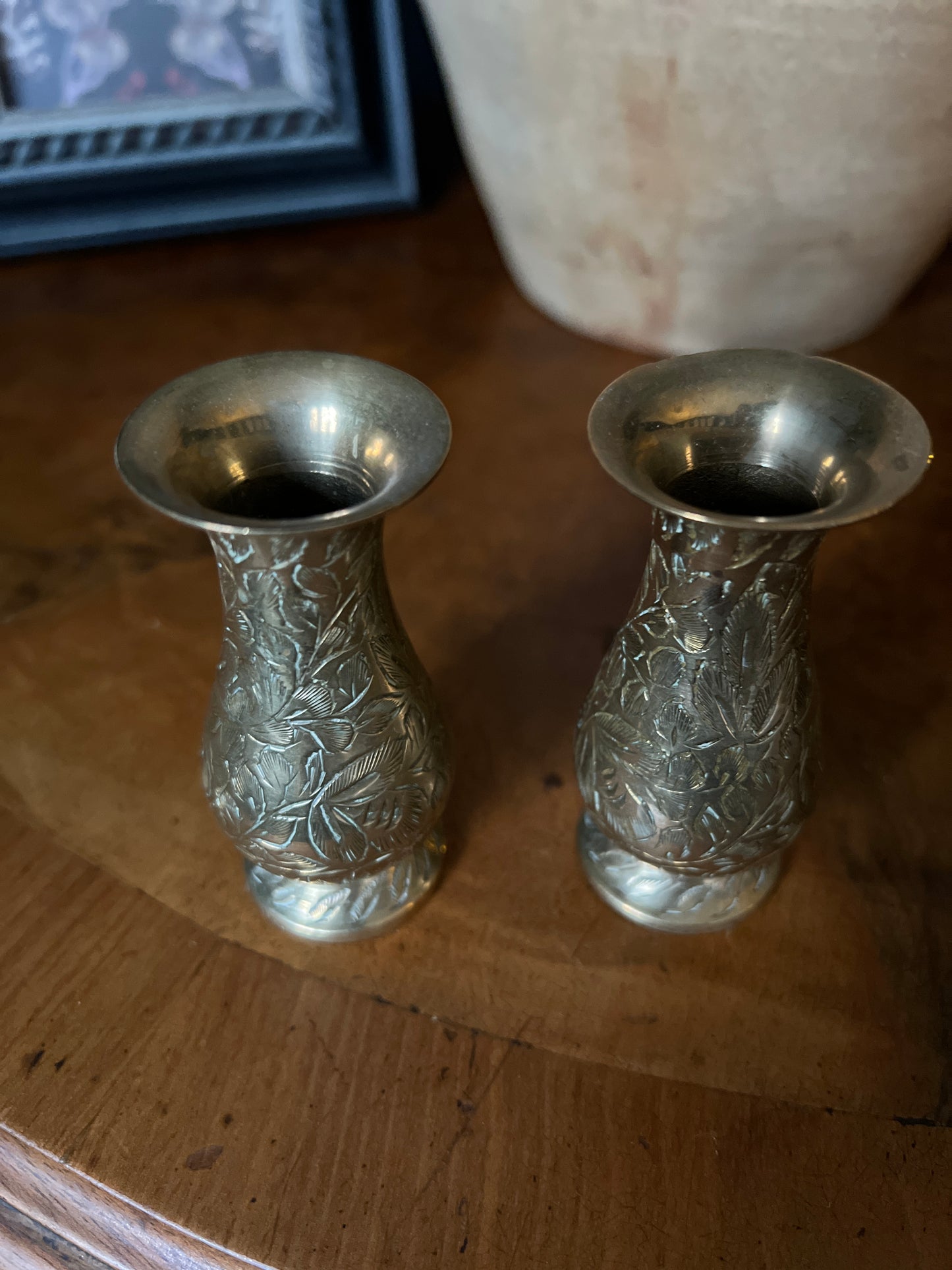 Brass bud vases