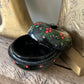 Black hand painted trinket box