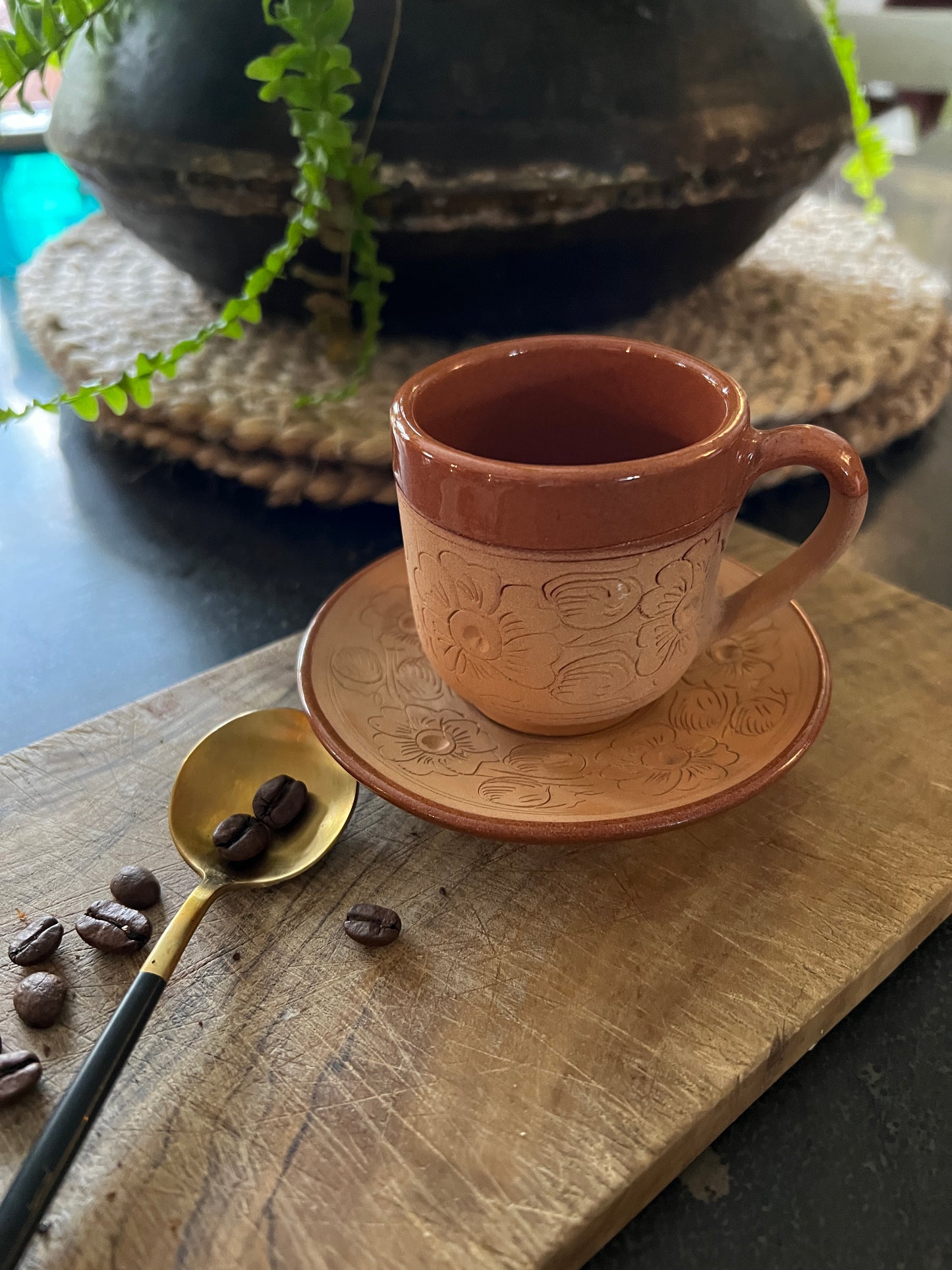 Mid century espresso cup and saucer