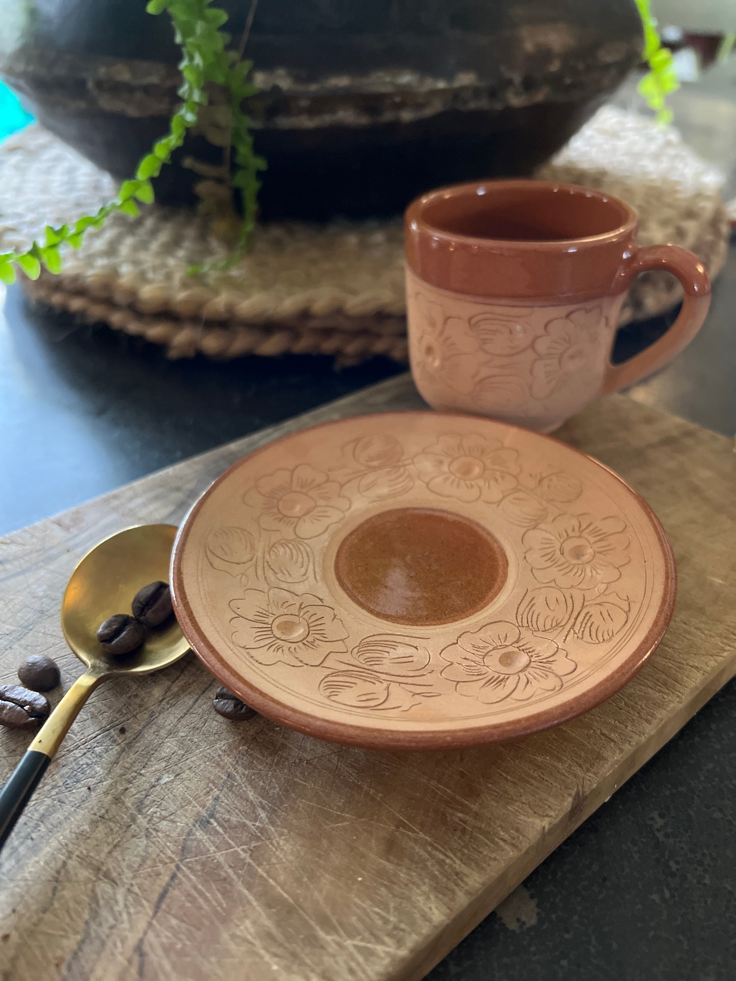 Mid century espresso cup and saucer