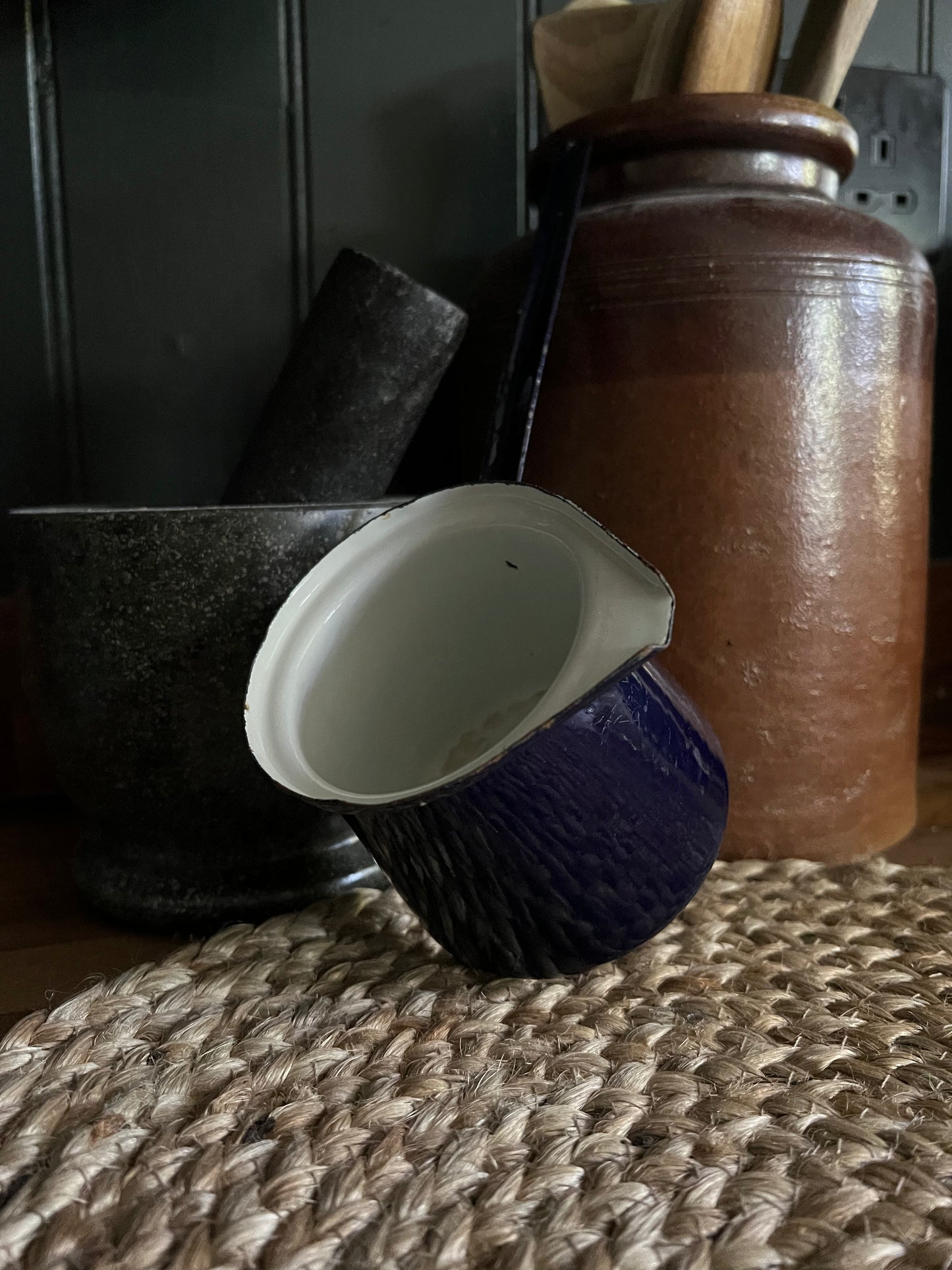 Enamel milk ladle