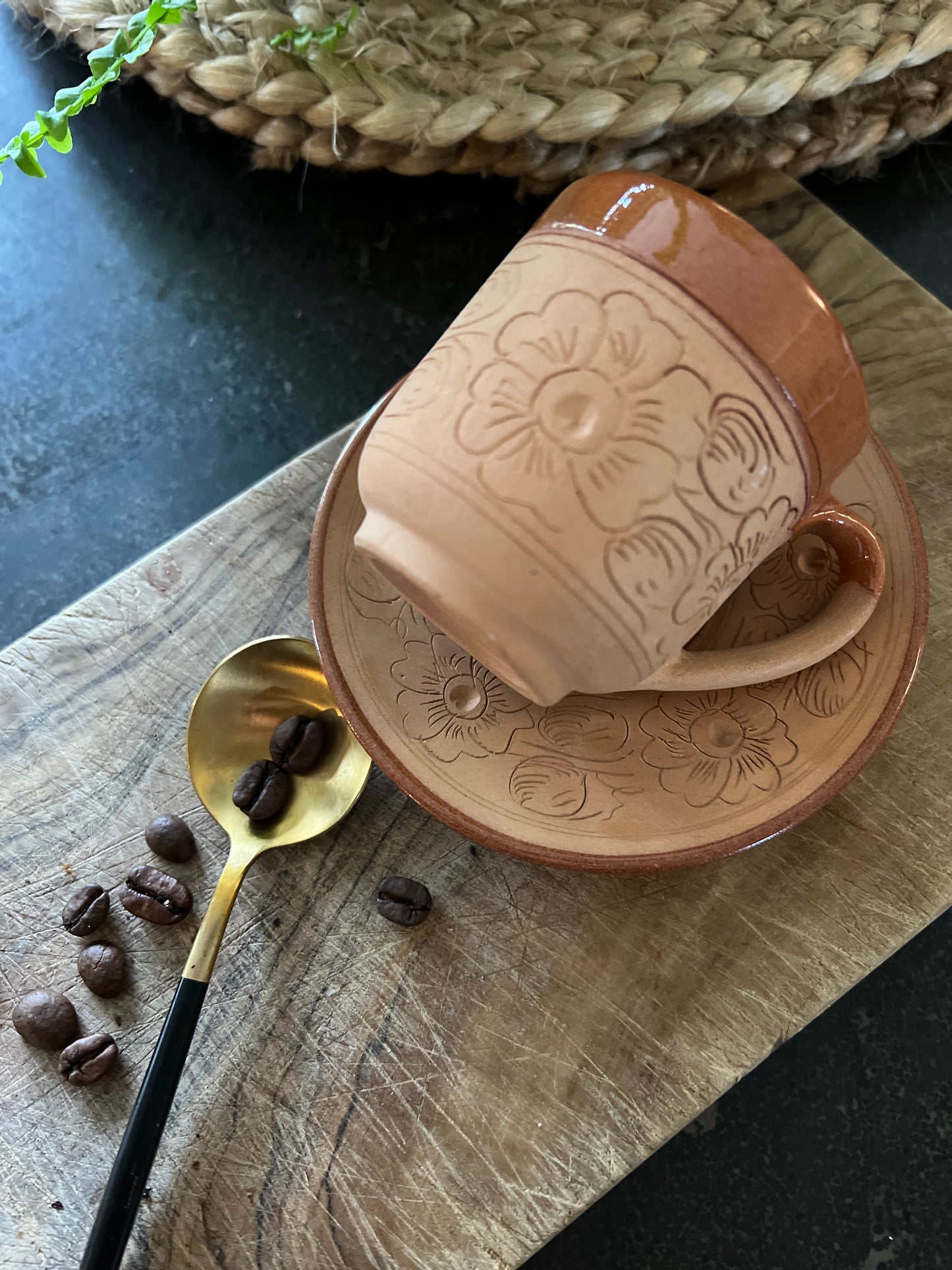 Mid century espresso cup and saucer